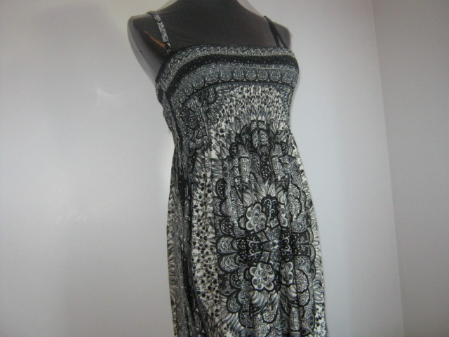 dress acrylic floral black and white