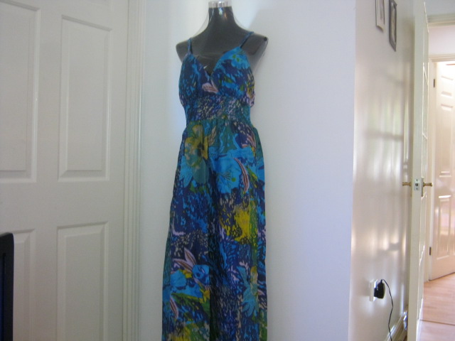 maxi dress blue cotton