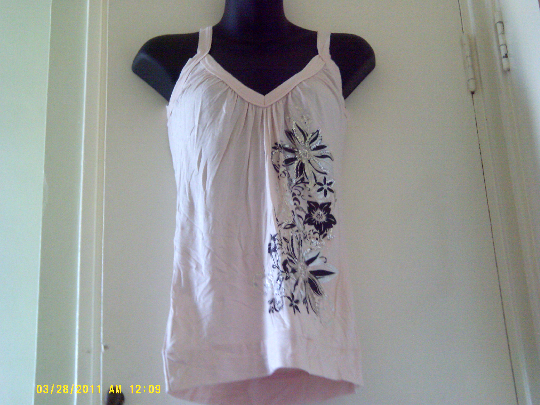 top sleeveless cream cotton