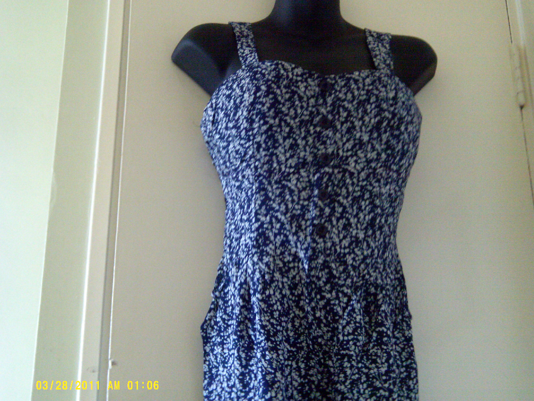 jumpsuit blue floral acrylic