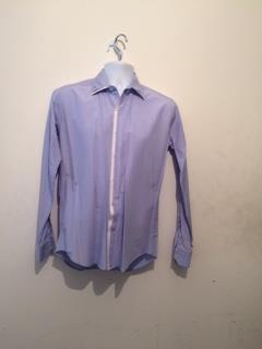 shirt sky blue long sleeve medium cotton