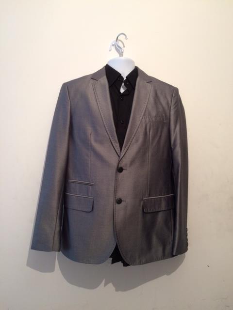 suit grey shiny medium